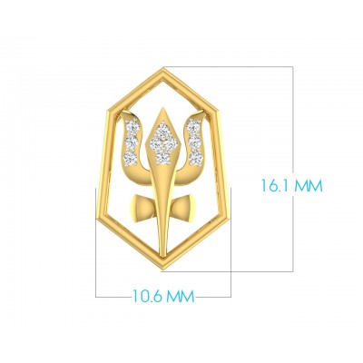 Shiv Trishul & Damroo Pendant in gold with diamonds